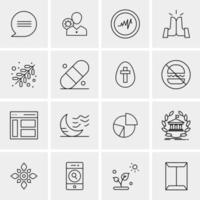 16 iconos de negocios universales vector ilustración de icono creativo para usar en proyectos relacionados con la web y dispositivos móviles