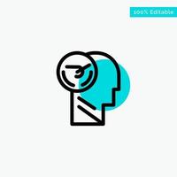 Activity Brain Faster Human Speed turquoise highlight circle point Vector icon