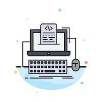 Code coding computer monoblock screen Flat Color Icon Vector