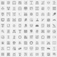 100 iconos de negocios para web y material impreso vector