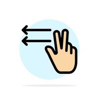 Fingers Gesture Lefts Abstract Circle Background Flat color Icon vector