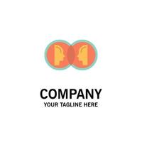 Coin Face Dual Duplicate Man Business Logo Template Flat Color vector