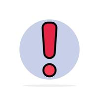 Alert Danger Warning Sign Abstract Circle Background Flat color Icon vector