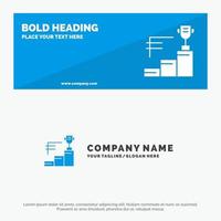 Achievements Prize Trophy Trophy Cup SOlid Icon Website Banner and Business Logo Template vector