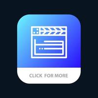 American Movie Usa Video Mobile App Button Android and IOS Line Version vector