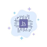 industria del dinero bitcoin computadora finanzas icono azul sobre fondo de nube abstracta vector