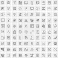 100 iconos de negocios para web y material impreso vector