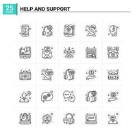 25 Help And Support icon set vector background