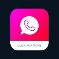 App Chat Telephone Watts App Mobile App Button Android and IOS Glyph Version vector