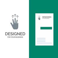Gestures Hand Mobile Three Finger Touch Grey Logo Design and Business Card Template vector