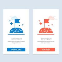 Moon Slow Space  Blue and Red Download and Buy Now web Widget Card Template vector