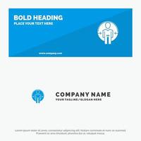 Man User Login Id Identity SOlid Icon Website Banner and Business Logo Template vector