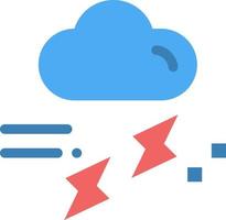 nube lluvia lluvia lluviosa trueno color plano icono vector icono banner plantilla