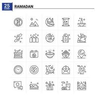 Fondo de vector de conjunto de iconos de Ramadán 25