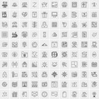 100 iconos de negocios para web y material impreso vector