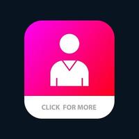 Avatar Interface User Mobile App Button Android and IOS Glyph Version vector