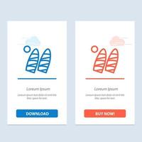 Surf Surfing Water Sports  Blue and Red Download and Buy Now web Widget Card Template vector