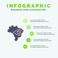 Map Flag Brazil Infographics Presentation Template 5 Steps Presentation vector