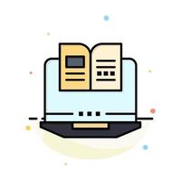 Laptop Computer Book Hardware Abstract Flat Color Icon Template vector