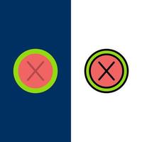 Close Cross Interface No User  Icons Flat and Line Filled Icon Set Vector Blue Background