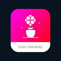 flor presente tulipán primavera botón de aplicación móvil versión de glifo de android e ios vector