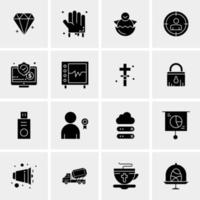 16 iconos de negocios universales vector ilustración de icono creativo para usar en proyectos relacionados con la web y dispositivos móviles