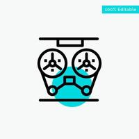 Audio Player Record Recorder Reel turquoise highlight circle point Vector icon