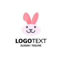 Bunny Easter Rabbit Business Logo Template Flat Color vector