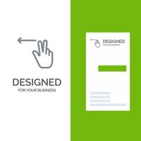 Fingers Gesture Left Grey Logo Design and Business Card Template vector