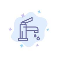 Bath Bathroom Cleaning Faucet Shower Blue Icon on Abstract Cloud Background vector