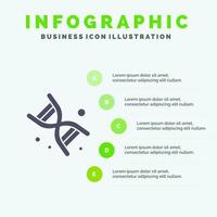 Bio Dna Genetics Technology Solid Icon Infographics 5 Steps Presentation Background vector