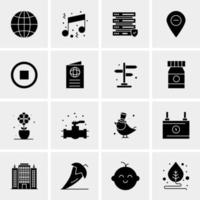 16 iconos de negocios universales vector ilustración de icono creativo para usar en proyectos relacionados con la web y dispositivos móviles