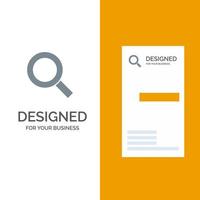 Magnifier Search Zoom Find Grey Logo Design and Business Card Template vector