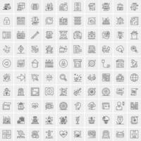 100 iconos de negocios para web y material impreso vector