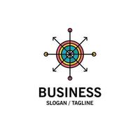 Focus Board Dart Arrow Target Business Logo Template Flat Color vector