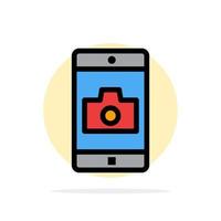 Application Mobile Mobile Application Camera Abstract Circle Background Flat color Icon vector