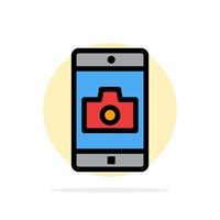 Application Mobile Mobile Application Camera Abstract Circle Background Flat color Icon vector