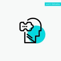 Logic Mind Problem Solving turquoise highlight circle point Vector icon