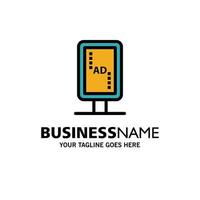 Board Branding Signboard Banner Board Business Logo Template Flat Color vector
