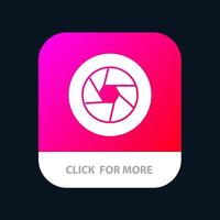 Aperture Film Logo Movie Photo Mobile App Button Android and IOS Glyph Version vector