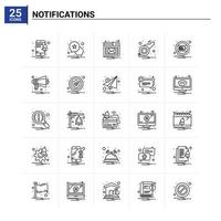 25 Notifications icon set vector background