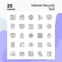 25 Internet Security Icon Set 100 Editable EPS 10 Files Business Logo Concept Ideas Line icon design vector