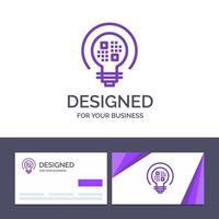 Creative Business Card and Logo template Data Insight Light Bulb Vector Illustration