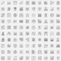 100 iconos de negocios para web y material impreso vector