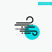 Blow Weather Wind Spring turquoise highlight circle point Vector icon