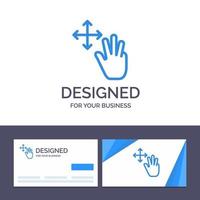 Creative Business Card and Logo template Three Finger Gestures Hold Vector Illustration