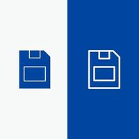 Card Memory Card Storage Data Line and Glyph Solid icon Blue banner Line and Glyph Solid icon Blue banner vector