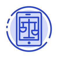 Court Internet Law Legal Online Blue Dotted Line Line Icon vector