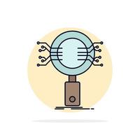 Analysis Search information research Security Flat Color Icon Vector