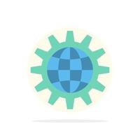 Global Business Develop Development Gear Work World Abstract Circle Background Flat color Icon vector